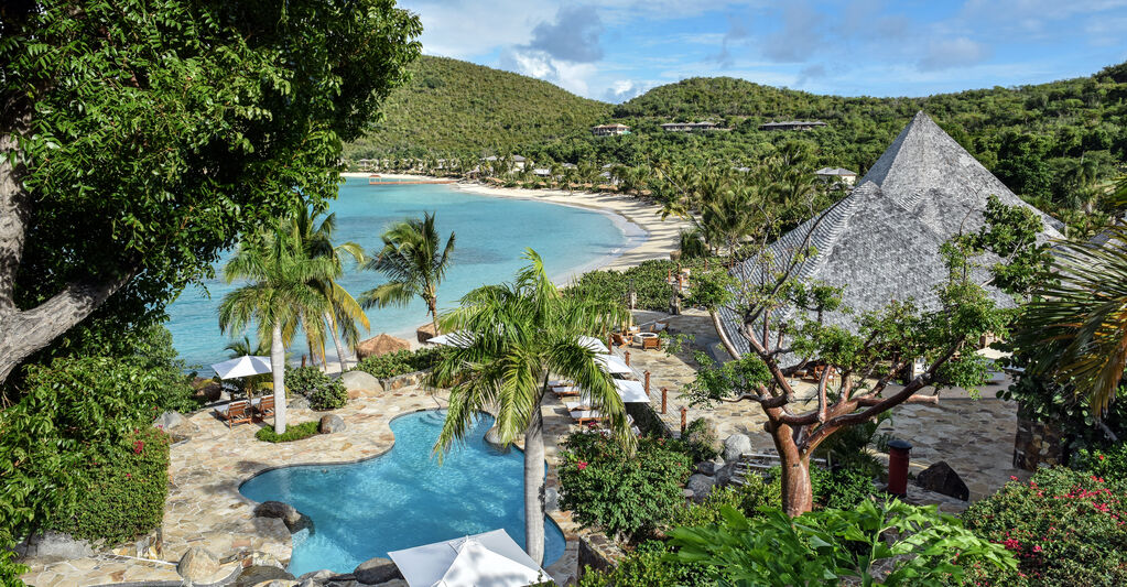 Rosewood Little Dix bay, British Virgin Islands, beach with pavilion