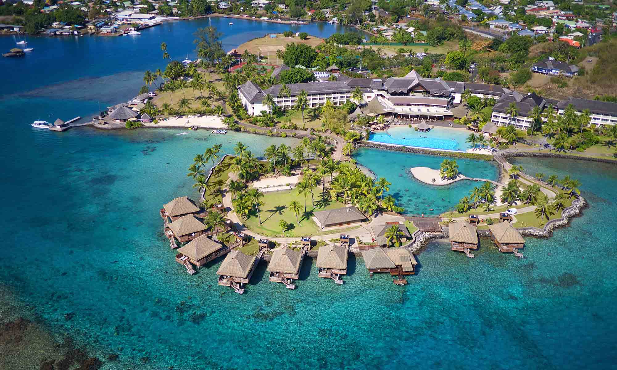 Intercontinental Resort, Tahiti Pool overlooking tranquil oceans and the Lagoonarium